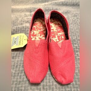 TOMS Pink Slip-On Shoes kids size 3 NWT